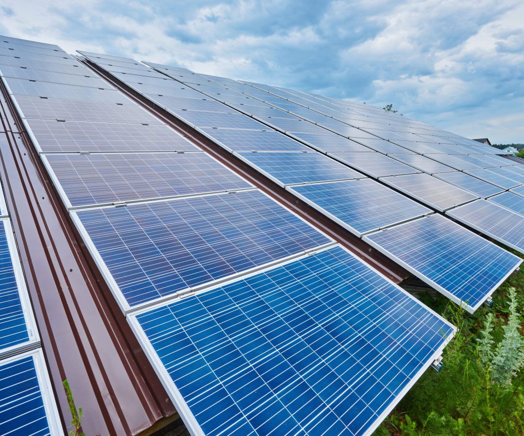 Solar panel produces green, environmentally friendly energy from the sun.